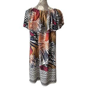 beachlunchlounge Women Small Boho Midi Summer Beachwear/Streetwear Ruffle Dress